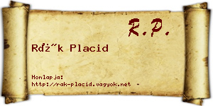 Rák Placid névjegykártya